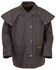 Outback Trading Co. Men's Short Oilskin Duster, Brown, hi-res