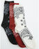 Image #1 - Boot Barn Women's Honor Bandana Print Crew Socks - 3 Pack, Red, hi-res