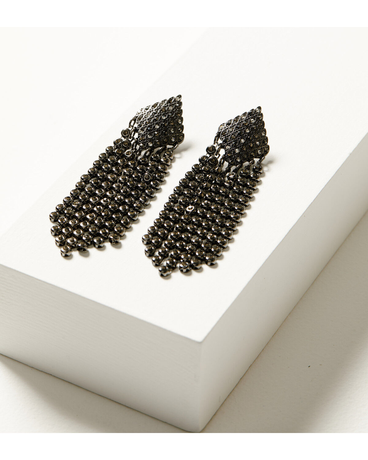 Image #1 - Shyanne Women's Enchanted Forest Diamond Chain Fringe Earrings, Pewter, hi-res