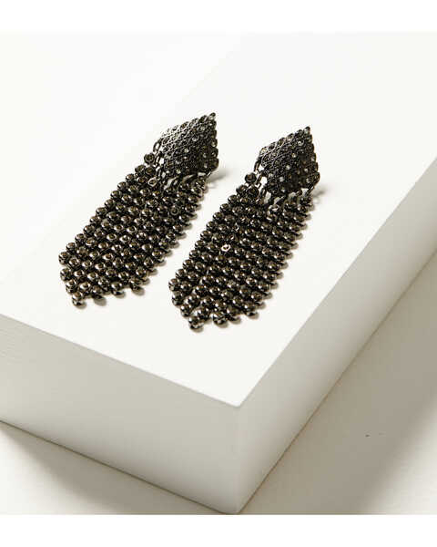 Shyanne Women's Enchanted Forest Diamond Chain Fringe Earrings, Pewter, hi-res