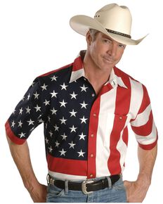 Rangewear by Scully USA Flag Western Shirt - Big & Tall, Multi, hi-res