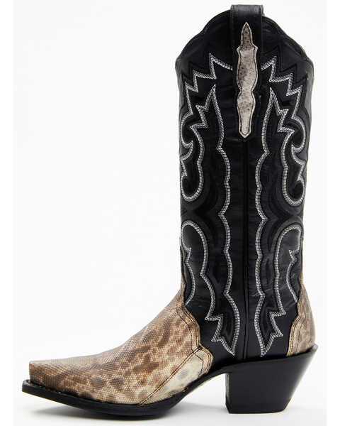 Image #3 - Dan Post Women's Karung Snake Exotic Western Boots - Snip Toe , Black, hi-res