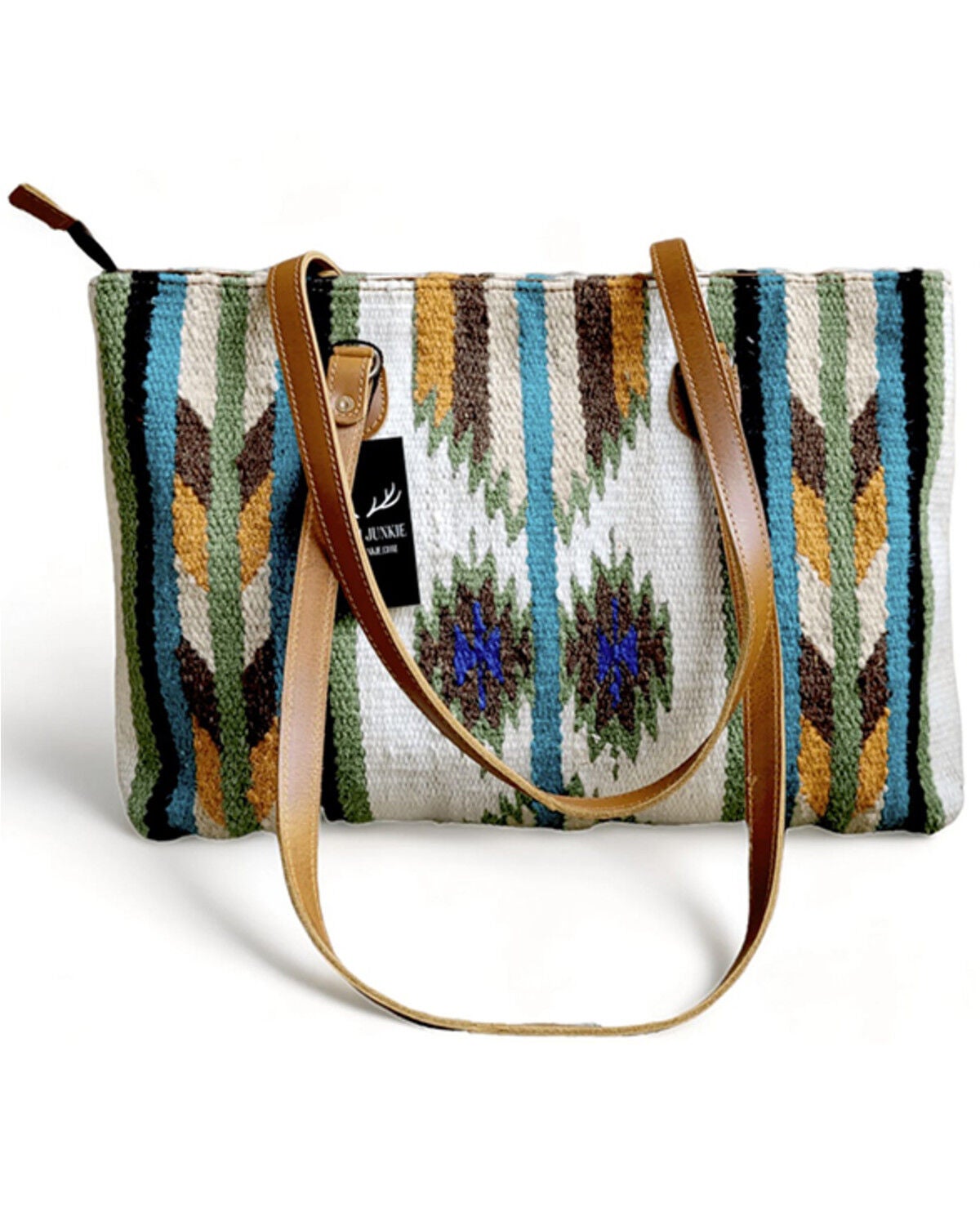 Image #2 - Ranch Junkie Women's Large Aspen Southwestern Woven Wool Boho Saddle Blanket Bag, Multi, hi-res
