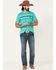 Cinch Men's Turquoise Lead Don't Follow Graphic Short Sleeve T-Shirt , Green, hi-res
