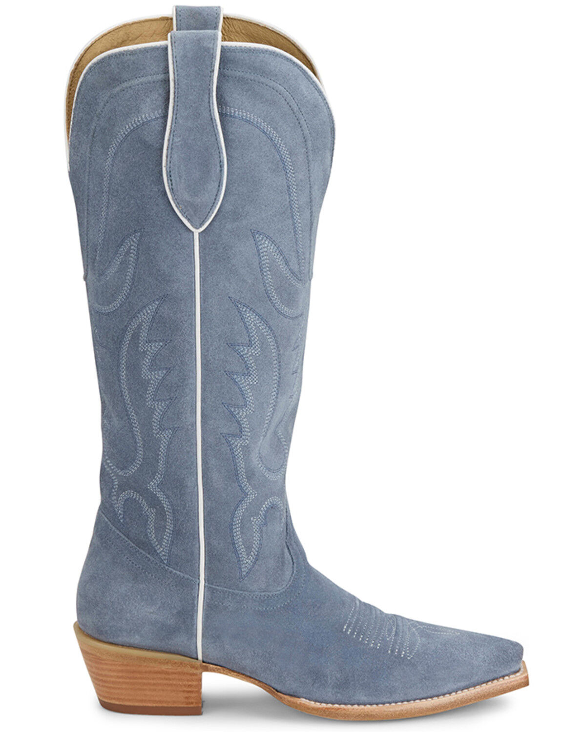 Image #2 - Tony Lama Women's Derby Liz Tall Western Boots - Snip Toe, Light Blue, hi-res