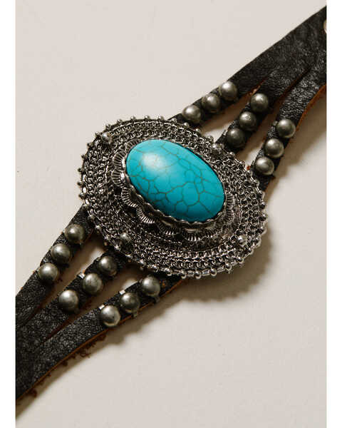 Image #2 - Idyllwind Women's Oh My Turquoise Leather Bracelet, Black, hi-res