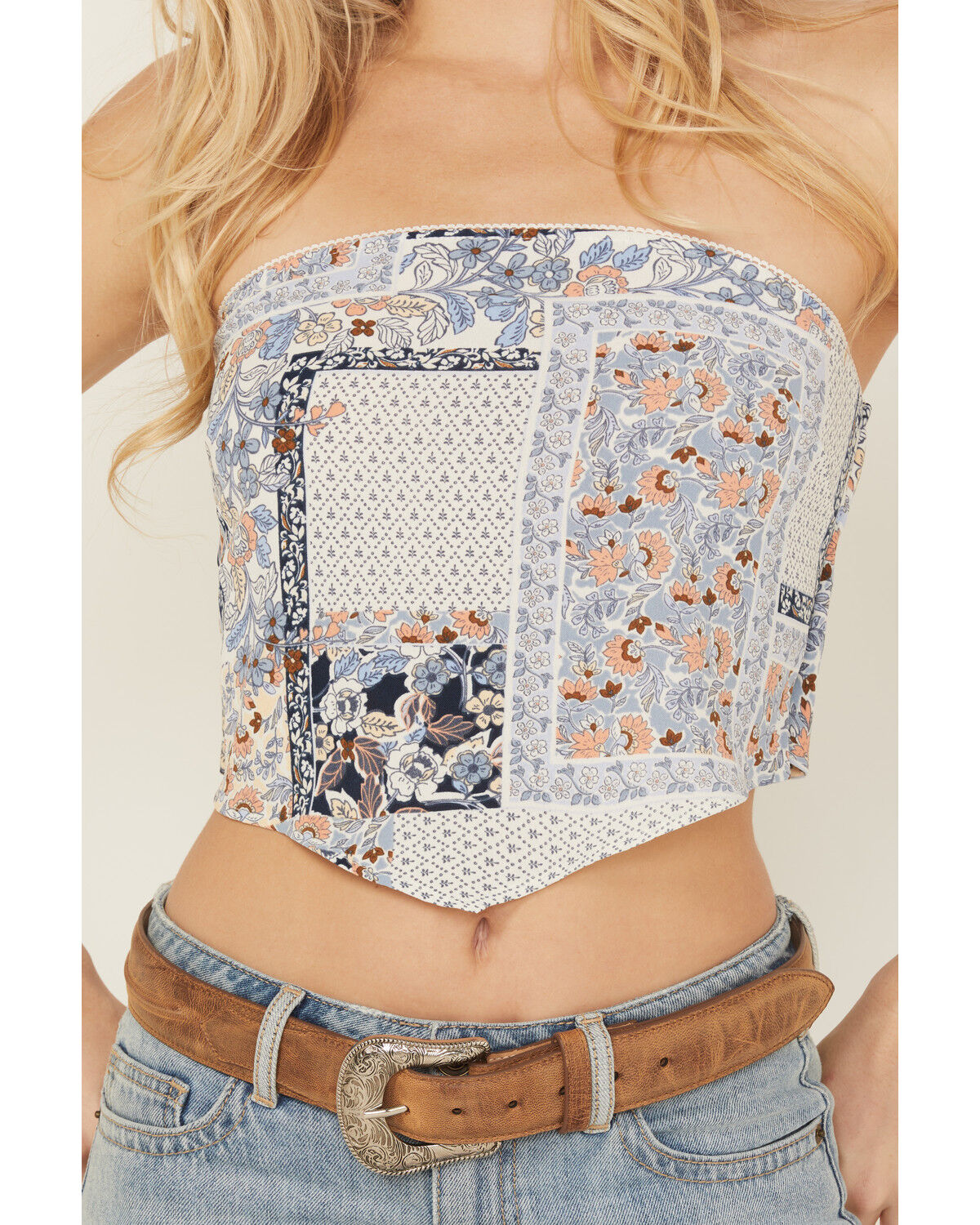 Image #3 - Originality Women's Patchwork Bandana Print Tube Top, Multi, hi-res