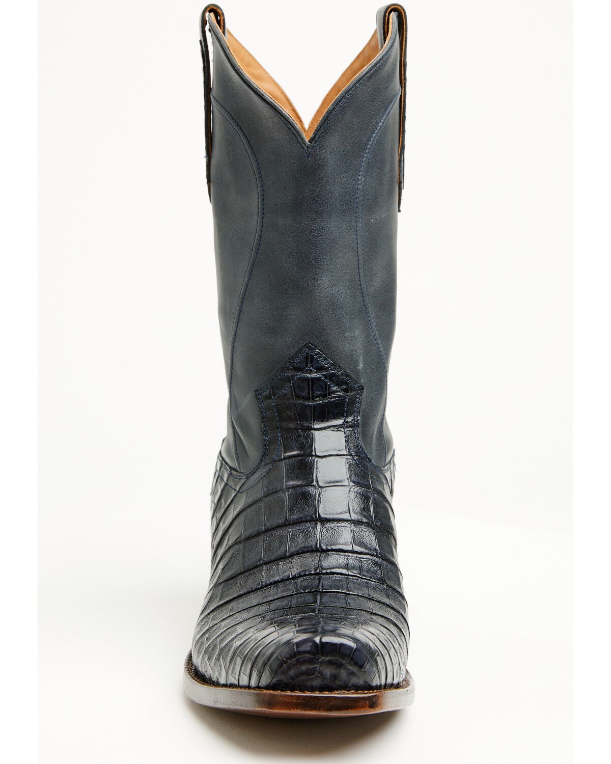 Image #4 - Cody James Black 1978&reg; Men's The Mason Exotic Caiman Western Boots - Square Toe, Navy, hi-res