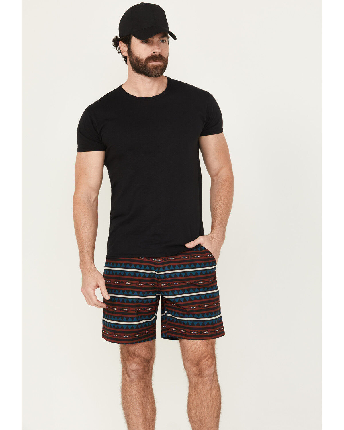 Image #1 - Ariat Men's Southwestern Print Tek Shorts, Multi, hi-res