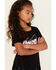 Image #2 - Cowgirl Hardware Girls' Bandana Fringe Short Sleeve Graphic Tee, Black, hi-res