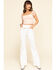Image #6 - Flying Tomato Women's Tie Front Flare Jeans, White, hi-res