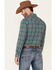 Rock & Roll Denim Men's Gingham Check Plaid Long Sleeve Snap Western Shirt , Brown, hi-res