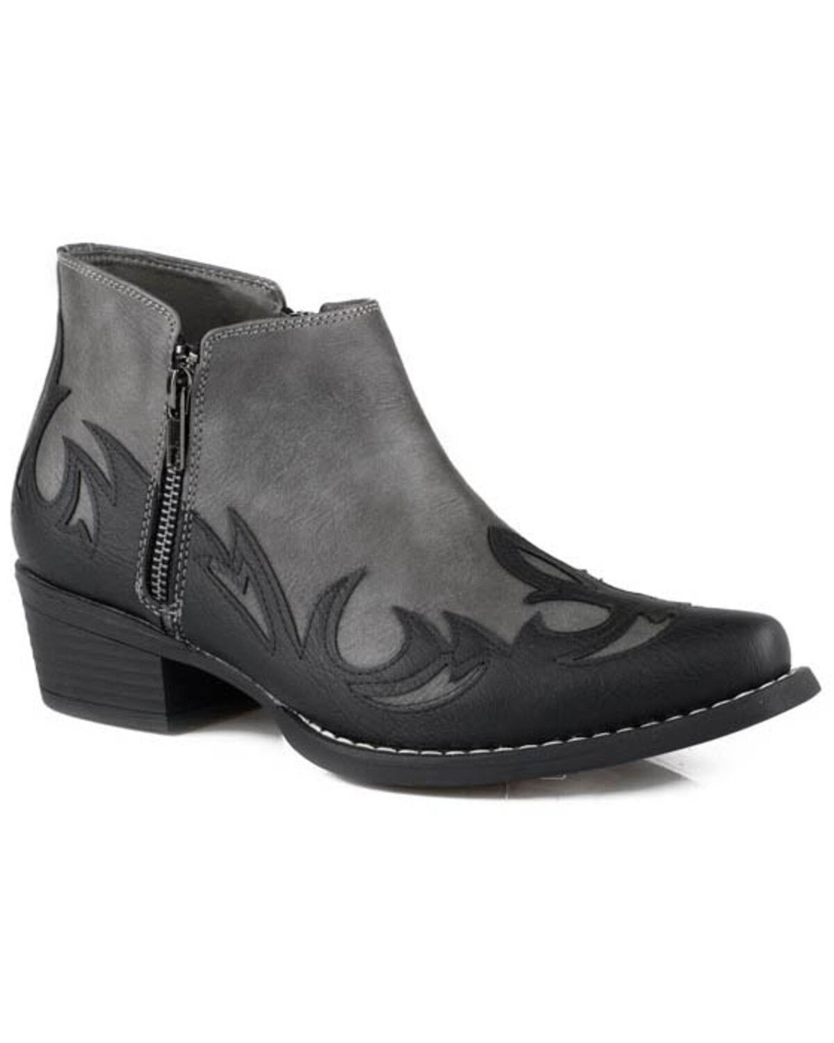 Image #1 - Roper Women's Lorene Western Booties - Snip Toe, Grey, hi-res