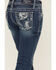 Image #2 - Grace In LA Girls' Paisley Embroidered Medium Wash Bootcut Stretch Denim Jeans, Medium Wash, hi-res
