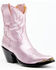 Image #1 - Idyllwind Women's Tickled Pink Metallic Leather Fashion Western Booties - Round Toe, Pink, hi-res
