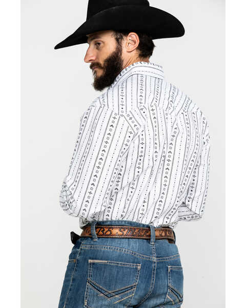 Image #2 - Rough Stock by Panhandle Men's Kaibab Southwestern Print Long Sleeve Western Shirt , White, hi-res