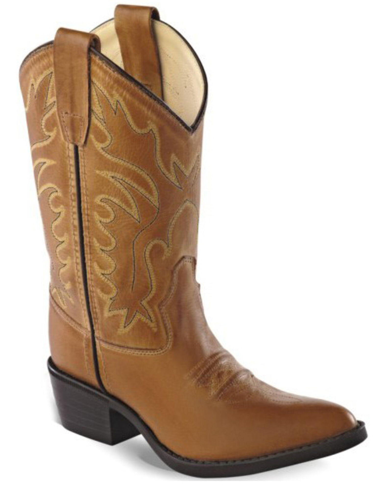 Image #1 - Old West Boys' Western Boots - Round Toe, Tan, hi-res
