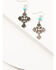 Shyanne Women's Turquoise Cross 6pc Cross Earring Set, Silver, hi-res
