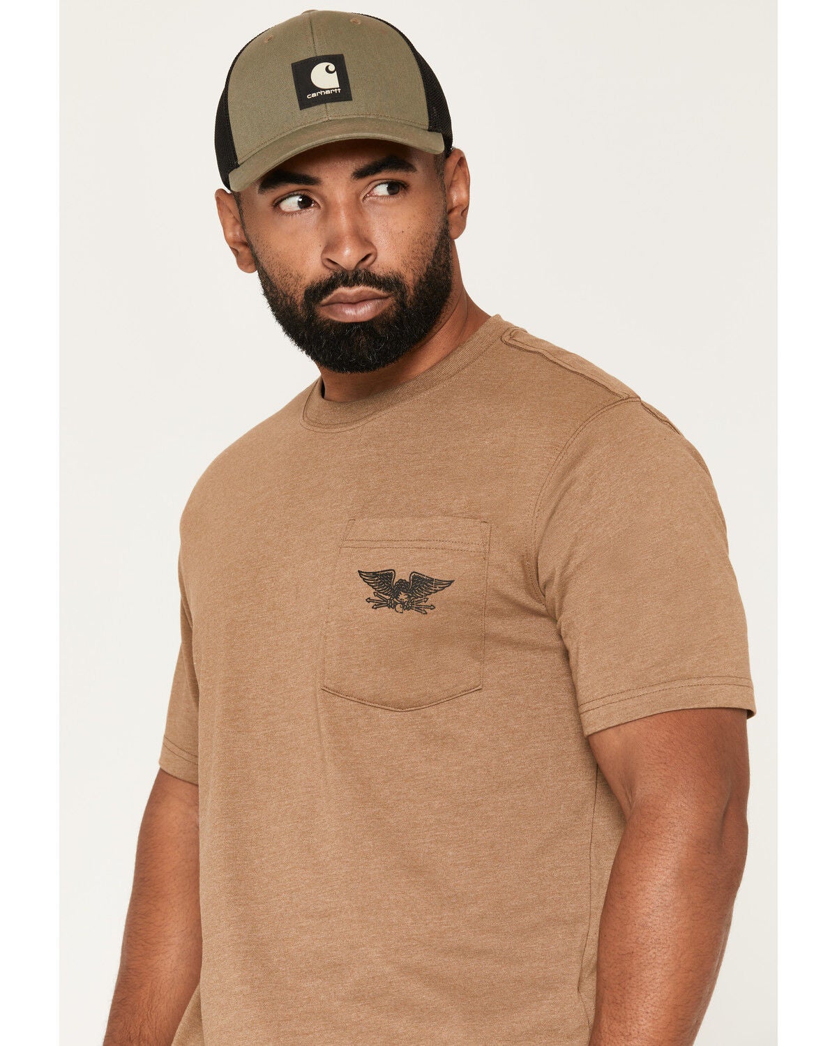 Image #3 - Carhartt Men's Eagle Back Short Sleeve Graphic Work T-Shirt, Olive, hi-res