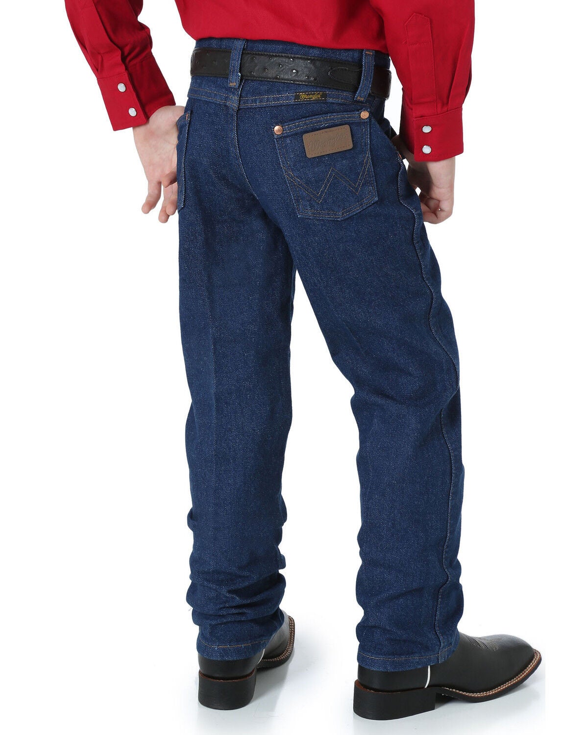 Wrangler Boys' Cowboy Cut Denim Jeans, Indigo, hi-res