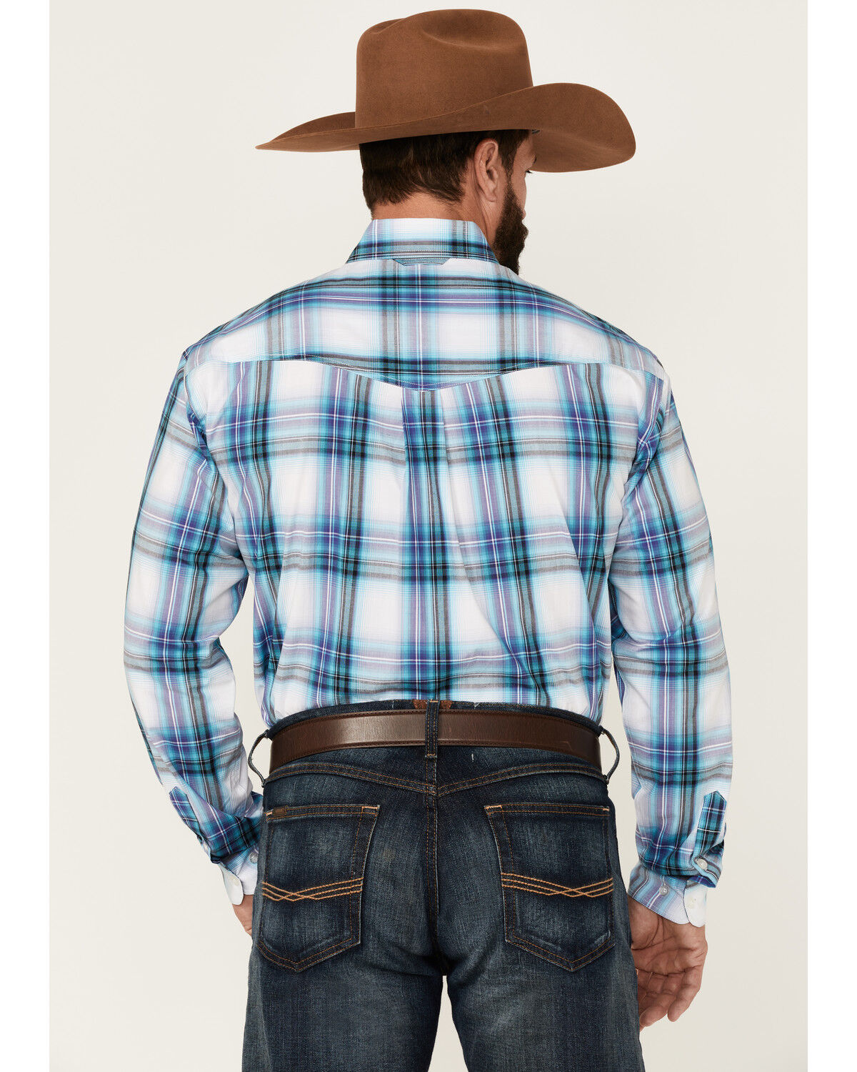 Image #4 - Roper Men's Clear Sky Large Plaid Print Long Sleeve Button Down Western Shirt, , hi-res