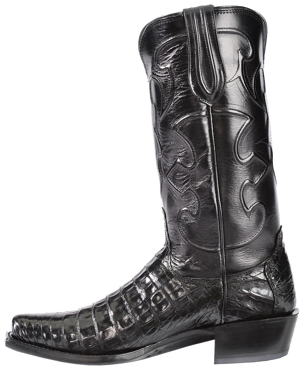 lucchese black crocodile cowboy boots
