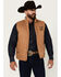 Image #1 - Cowboy Hardware Men's Embroidered Conceal Carry Softshell Vest, Tan, hi-res