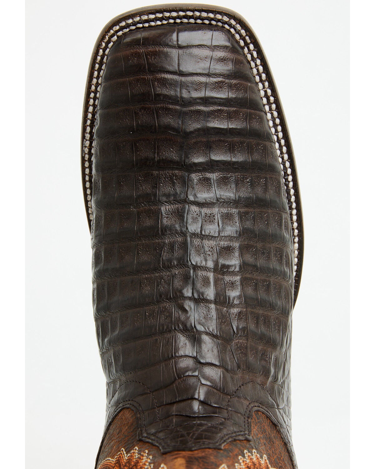 Image #6 - Ariat Men's Callen Exotic Caiman Belly Western Boots - Broad Square Toe, Chocolate, hi-res