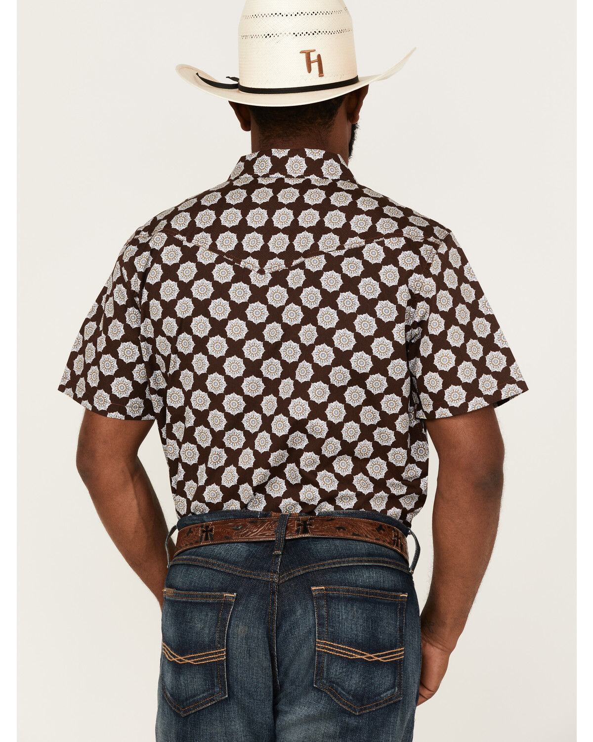 Image #4 - Cody James Men's Kingsland Medallion Print Short Sleeve Snap Western Shirt, Multi, hi-res