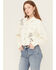 Image #2 - Blue B Women's Cowgirl Embroidered Denim Trucker Jacket, Cream, hi-res