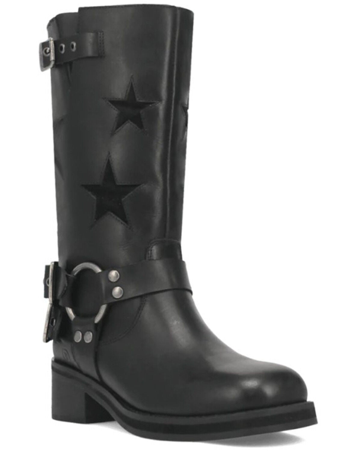 Image #1 - Dingo Women's Blacklist Star Inlay Harness Boots - Round Toe, , hi-res