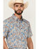 Image #2 - Cody James Men's Boise Paisley Print Short Sleeve Button-Down Stretch Western Shirt, Blue, hi-res