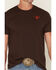 Image #3 - Cody James Men's Texas Long Horn Embroidered Short Sleeve Graphic T-Shirt, Dark Brown, hi-res