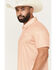 Image #2 - Rock & Roll Denim Men's Geo Print Short Sleeve Button-Down Stretch Polo Shirt, Orange, hi-res