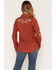 Image #4 - Shyanne Women's Linden Floral Embroidered Long Sleeve Pearl Snap Western Shirt, Brick Red, hi-res