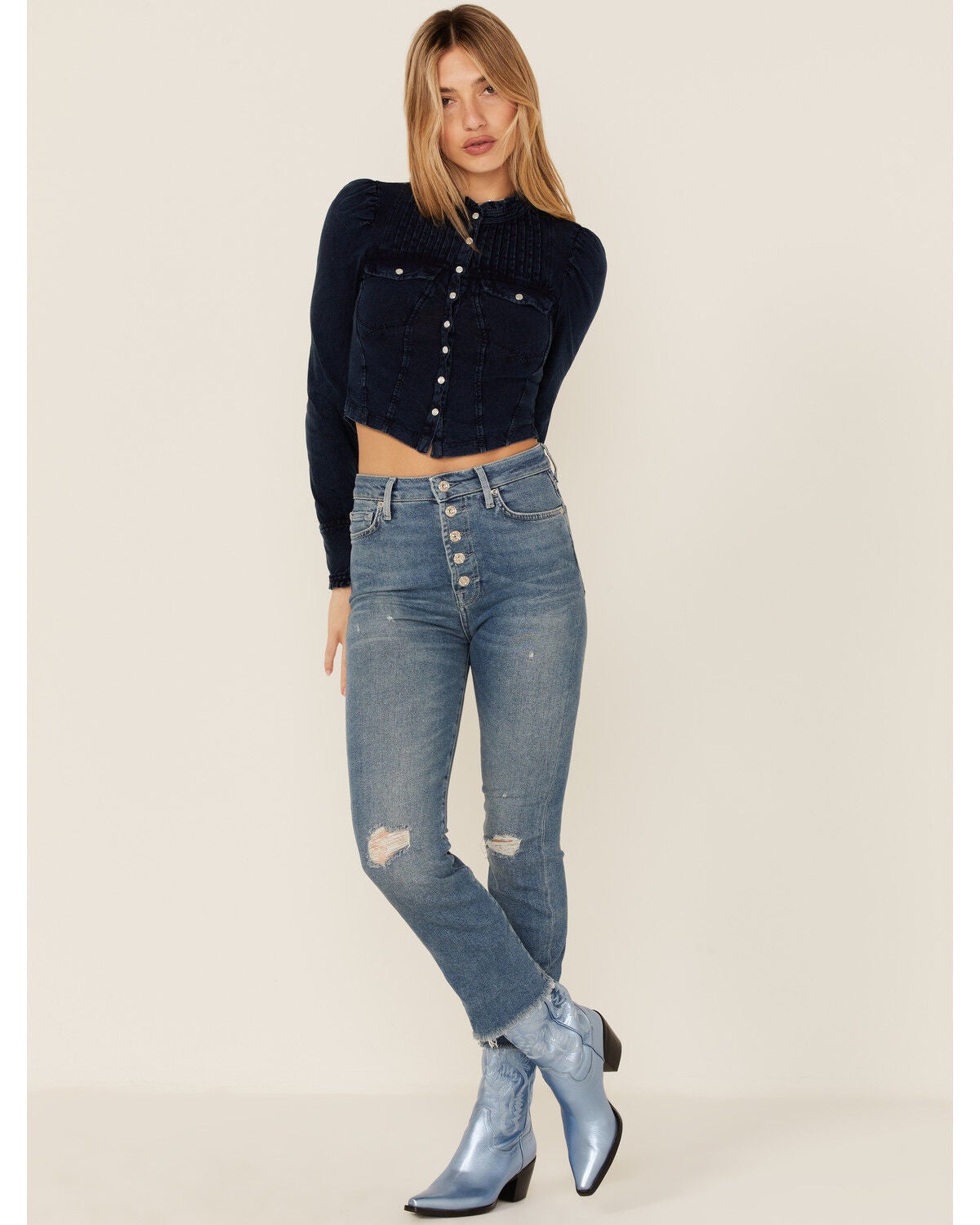 7 For All Mankind Women's Ultra High Rise Slim Kick-Flare Jeans, Blue, hi-res