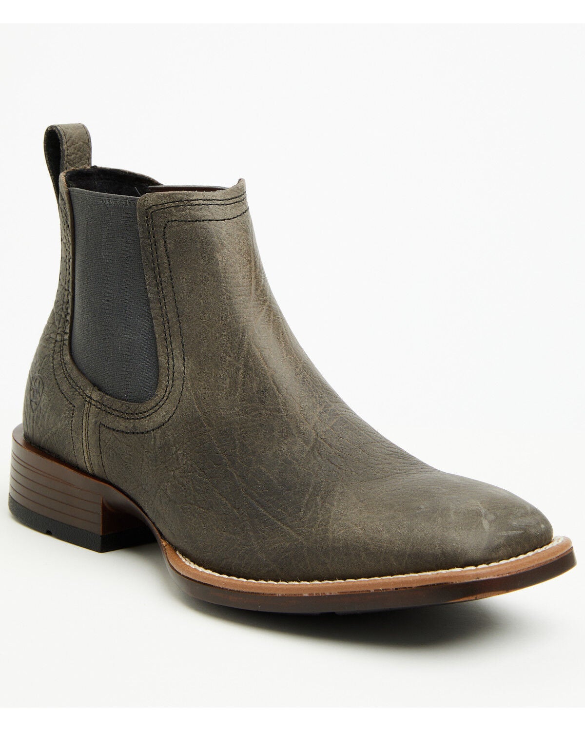 Image #1 - Ariat Men's Booker Hippopotamus Print Chelsea Ankle Boots - Broad Square Toe, Grey, hi-res