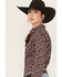 Image #2 - Wrangler Retro Women's Floral Print Long Sleeve Snap Western Shirt, Burgundy, hi-res
