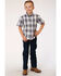  Amarillo Boys' Grey Shadow Plaid Short Sleeve Western Shirt , Grey, hi-res