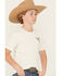 Image #2 - Sable Sky Boys' Cow Skull Short Sleeve Graphic T-Shirt, Tan, hi-res