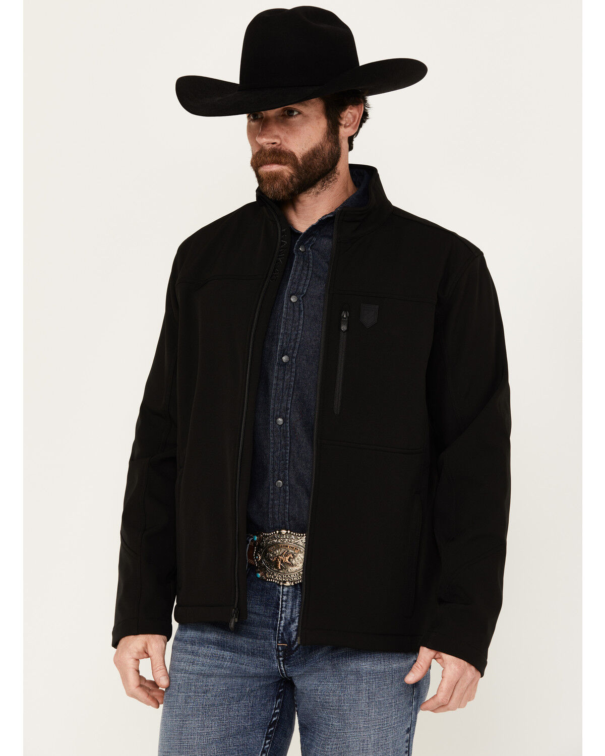 Image #1 - RANK 45® Men's Richwood Softshell Jacket - Big, Black, hi-res