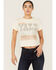 Image #1 - Idyllwind Women's Y'all Embellished Short Sleeve Cropped Graphic Tee, Ivory, hi-res