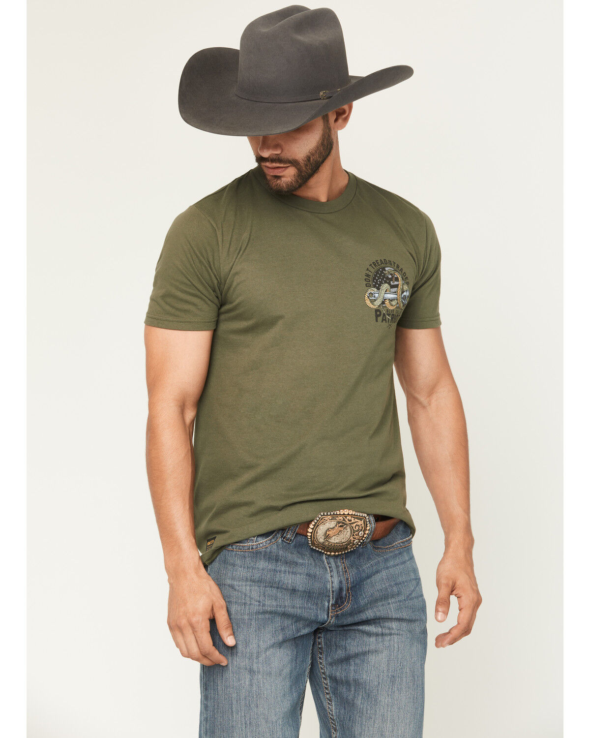 Image #2 - Howitzer Men's Don't Tread Trades Short Sleeve Graphic T-Shirt, Olive, hi-res