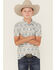 Image #1 - Ariat Boys' Southwestern Print Short Sleeve Button-Down Polo Shirt, Tan, hi-res