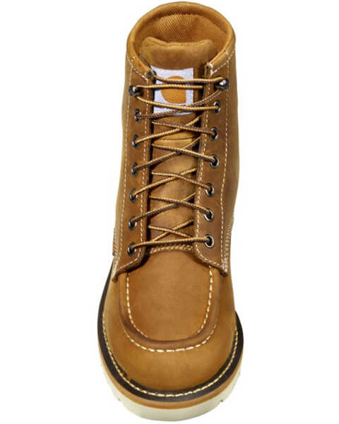 Image #4 - Carhartt Women's Brown Wedge Sole Waterproof Work Boots - Soft Toe, Light Brown, hi-res