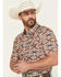 Image #2 - RANK 45® Men's Willow Creek Southwestern Print Short Sleeve Snap Performance Western Shirt, Tan, hi-res