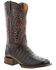 El Dorado Men's Caiman Tail Western Boots - Wide Square Toe, Chocolate, hi-res