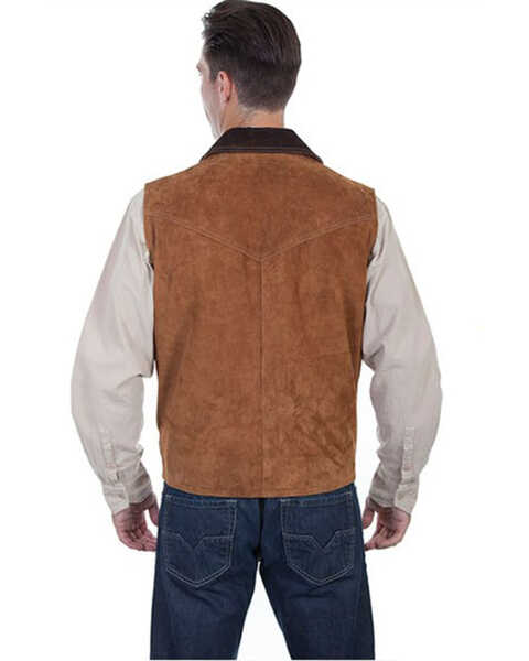 Image #2 - Scully Men's Two Tone Concealed Carry Suede Vest, Coffee, hi-res