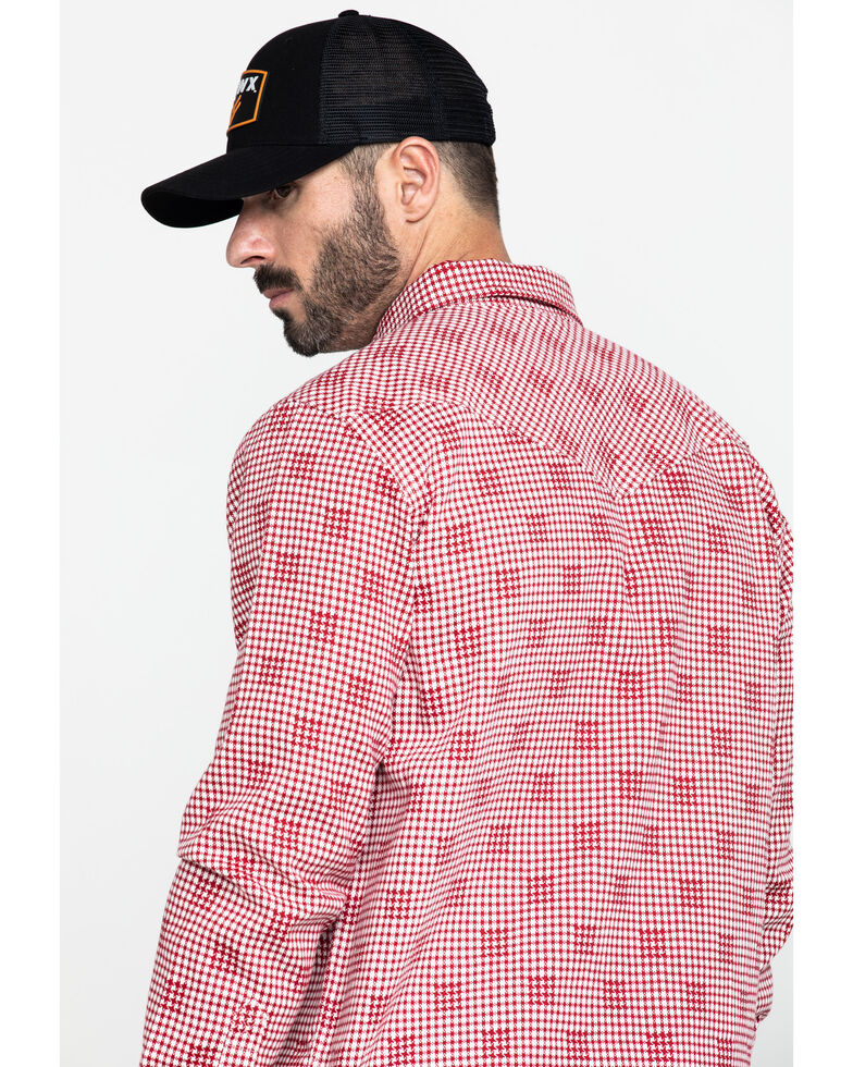 Cody James Men's FR Geo Print Long Sleeve Work Shirt - Tall, Red, hi-res