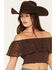 Image #3 - Shyanne Women's Loxley Cropped Lace Top, Cognac, hi-res